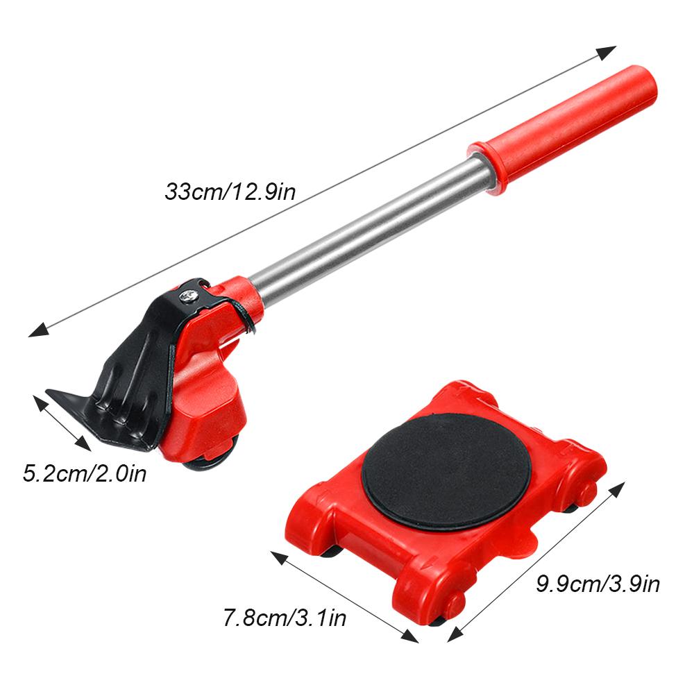 5Pcs/Set Furniture Dropshipping Mover Transport Set Quick Moving Tools Lifter Heavy Stuff Mover 4 Wheeled Roller Hand Tools