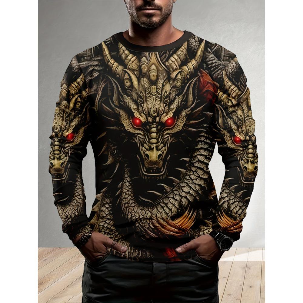 3D printed men s long sleeved novel T-shirt autumn fashion T-shirt XS