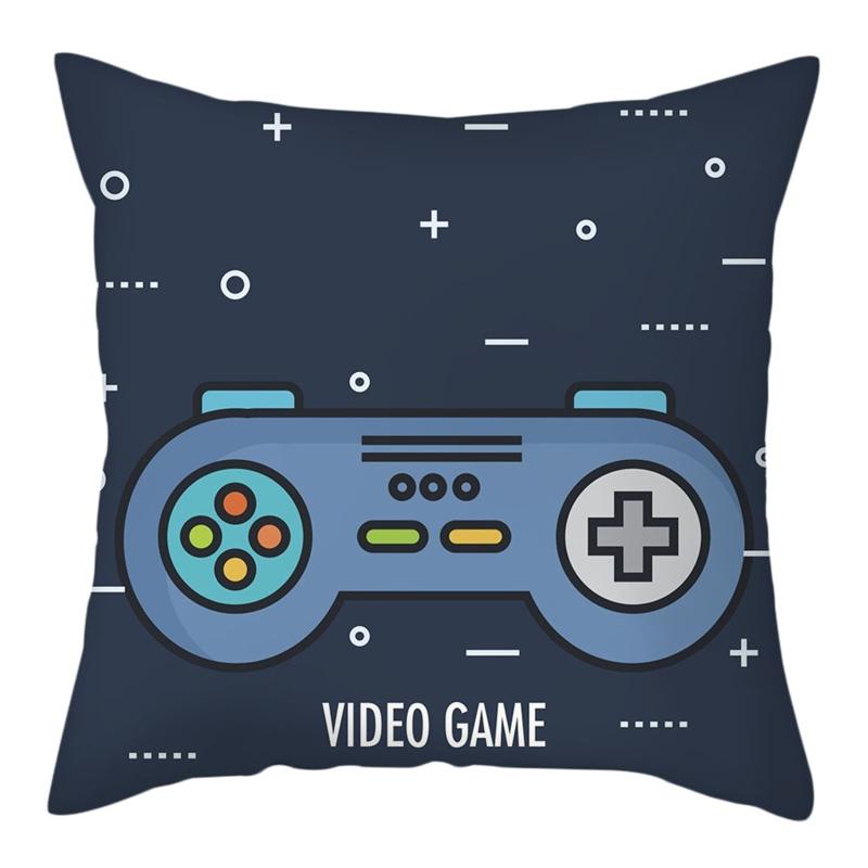 New Game Lover Modrý Potah na polštář Klávesnice Rukojeť Headset Throw Pouzdro na polštář Herní křeslo Dekor do auta Ochrana pasu na polštář