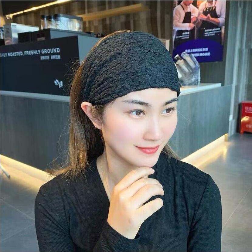 Solid Hollow Flower Headband Temperament Hair Hoop Korean Style Lace Hairbands Non Slip Headwear Girls Wide Side Head Wrap Gifts
