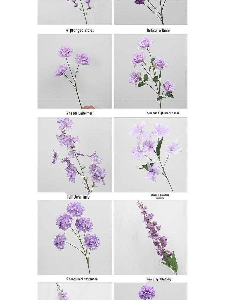 10-Piece Purple Series Artificial Floral Set: Ground Row, Aisle, and Burgundy Wedding Decoration Flowers