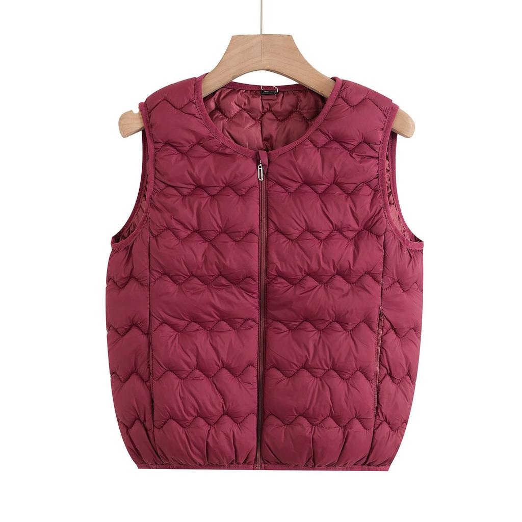 Down Cotton Vest Women's Inner Wear Autumn and Winter New Slim-fit Bottom Inner Wear Vest Medium Thin Warm Vest Vest