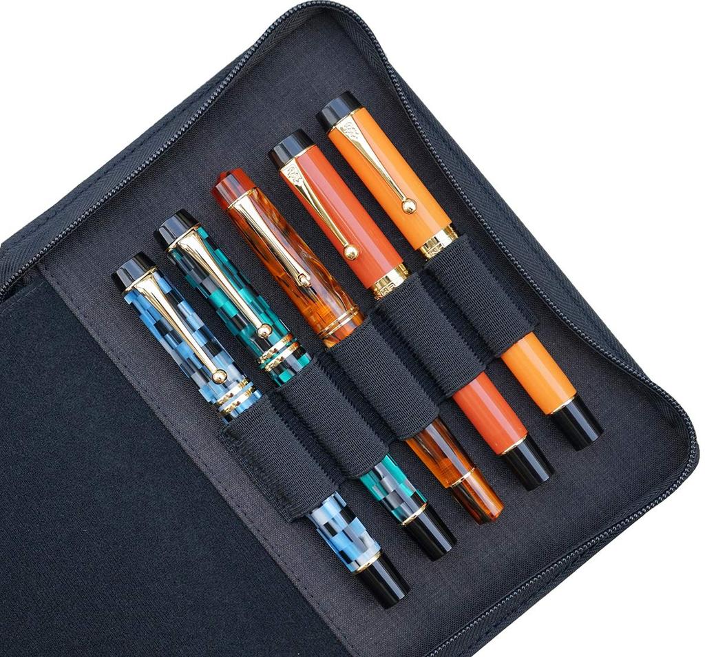 KACO Pen Pen Bag for Fountain Holds 10 Pencils Pen Holder Pouch, Case, Pens/Rollerballs, - Black, Waterproof, Storage,