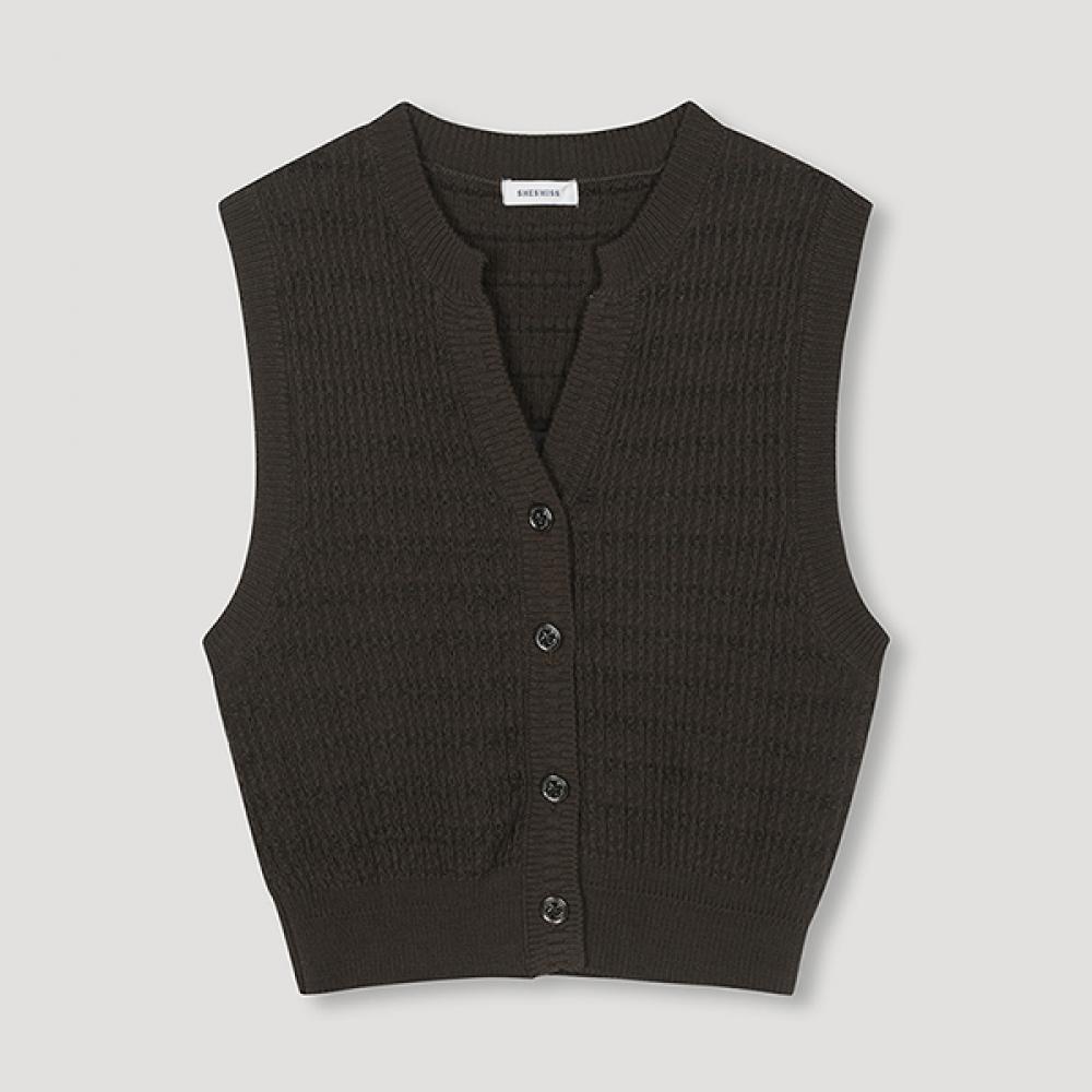 

She S miss Открытый воротник V-образный вырез жилет SSkVtn32510 Dw dark brown/55