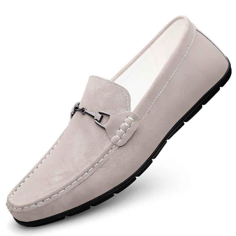 

2024 Мужская повседневная обувь из натуральной кожи Модная мужская обувь Дышащие мужские лоферы Мокасины Слипоны Мужская обувь на плоской подошве Мужская обувь для вождения 46 бежевый
