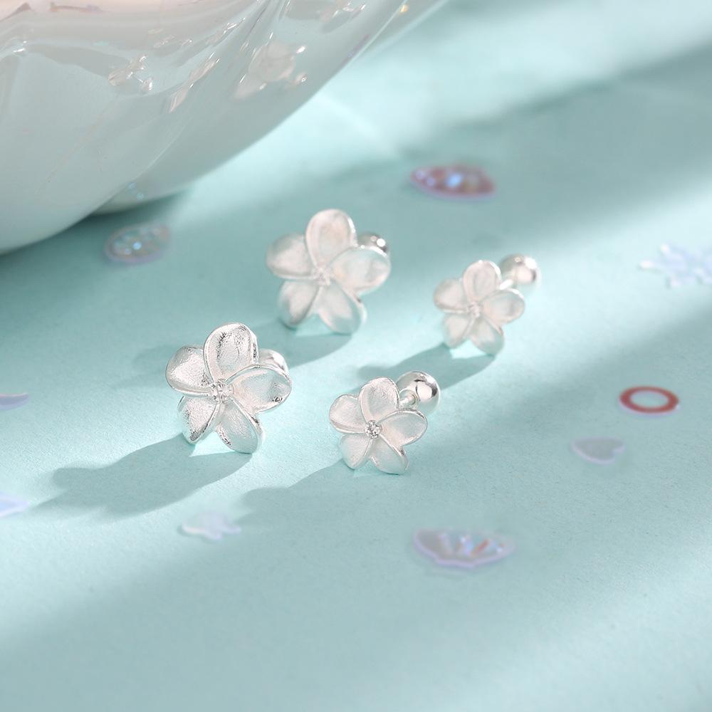 Orecchini a Vite Gardenia di Diamante Fori Auricolari Piccoli Orecchini Floreali