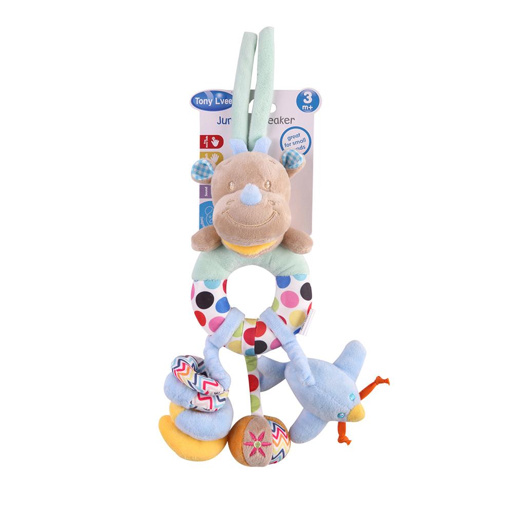 

Bedroom Rattles Stroller Toy Cute Toys Stroller Doll Soft Handing Bell Crib Rattle Rhinoceros