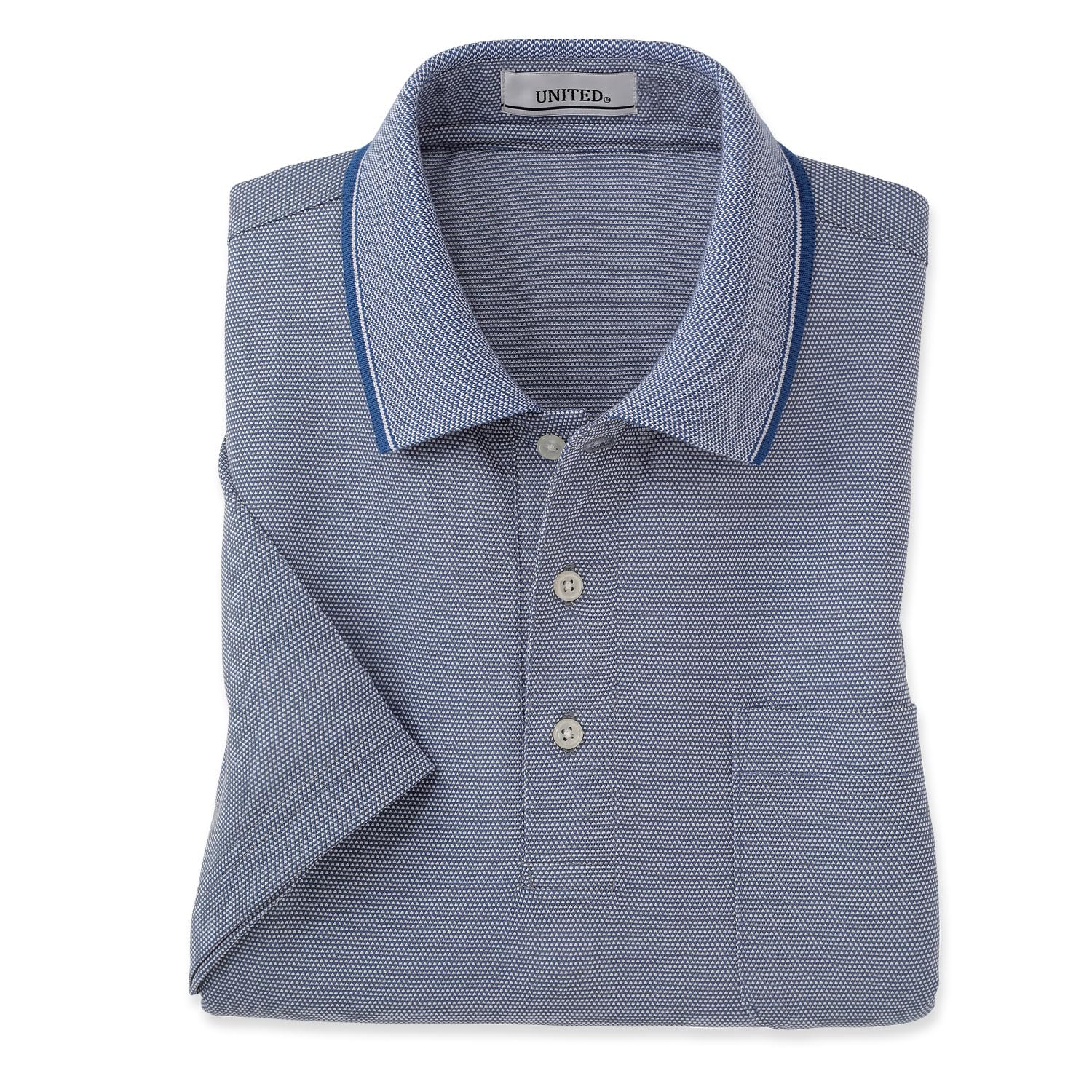 

поло сделано в пирамиде для весны и ходьбы [UNITED] Мужская рубашка с коротким рукавом, Япония, пике, стираемая, лето, (ЛЛ, синий) синий