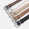 Versatile Matte Silver Korean-Style Leather Belt: Unisex, High-End Accessory for Jeans & Pants