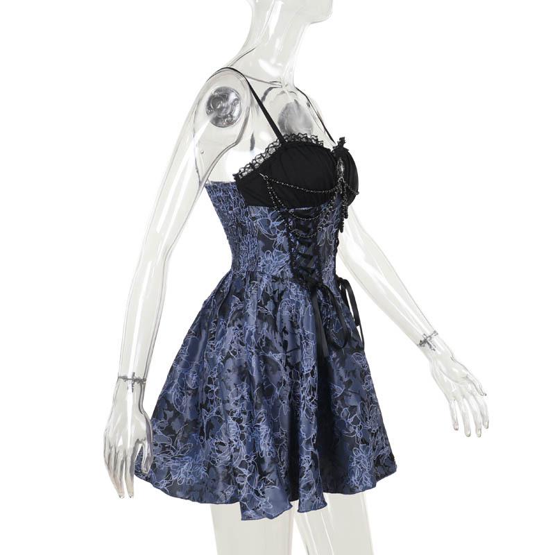 Gothic Dark Two-Color Jacquard Sling Dress & Lolita Cardigan Set