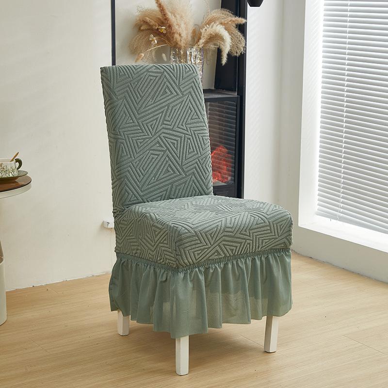 Thickened Jacquard Chair Cover One-Piece Elastic All-Inclusive Chair Cover Hotel Restaurant Stool Dust Cover Universal