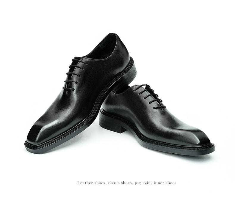 VIP Exclusive Men's Brown Leather Oxford Shoes - Summer Wedding & Business Formal Square Toe British Style