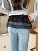 Lace Hem Layered Sweatshirt Skirt - Versatile White Short Skirt & Outerwear Piece