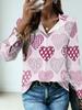 Colorful Cartoon Element Printed Lapel Shirt Women's Loose Casual and Comfortable Single-breasted Commuter Top