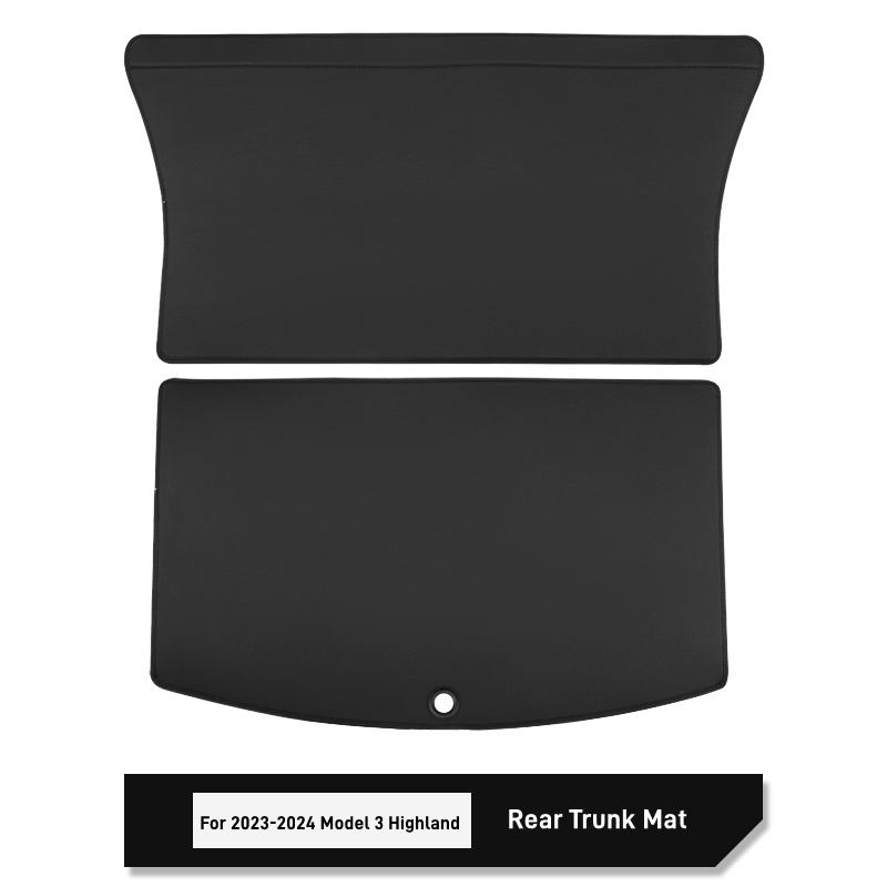 For Tesla Model Y Model 3 2017-2025 Leather Trunk Mats Rear Seat Back Protector Pad Backrest All Weather Liner Pet Anti-kick Pad