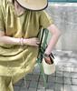 Women's French Linen Pleated Smock Dress