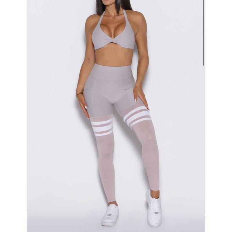 Womens Yoga Set Sleeveless Halter Sports Bra High Waist Leggings Gym Fitness Running