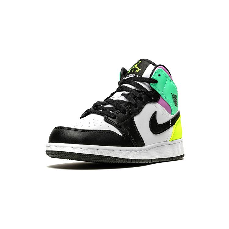 Jordan 1 Mid Pastel Black Toe GS 554725-175