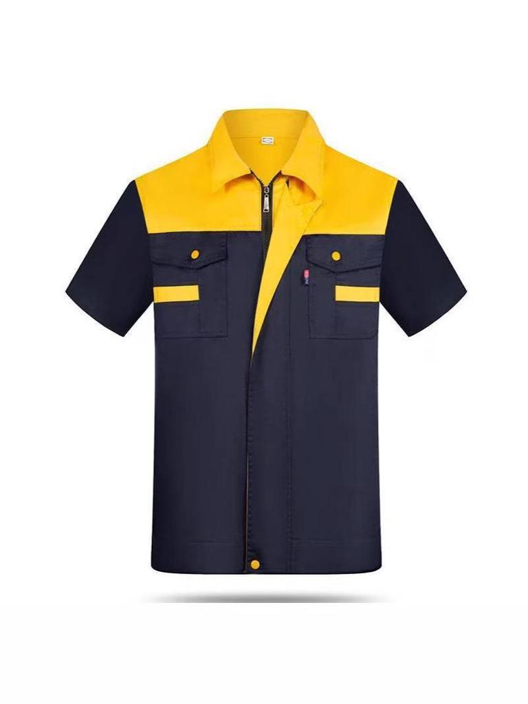 Custom Short Sleeve Workwear Set for Auto Repair and Construction - Wear-Resistant Labor Protection Clothing