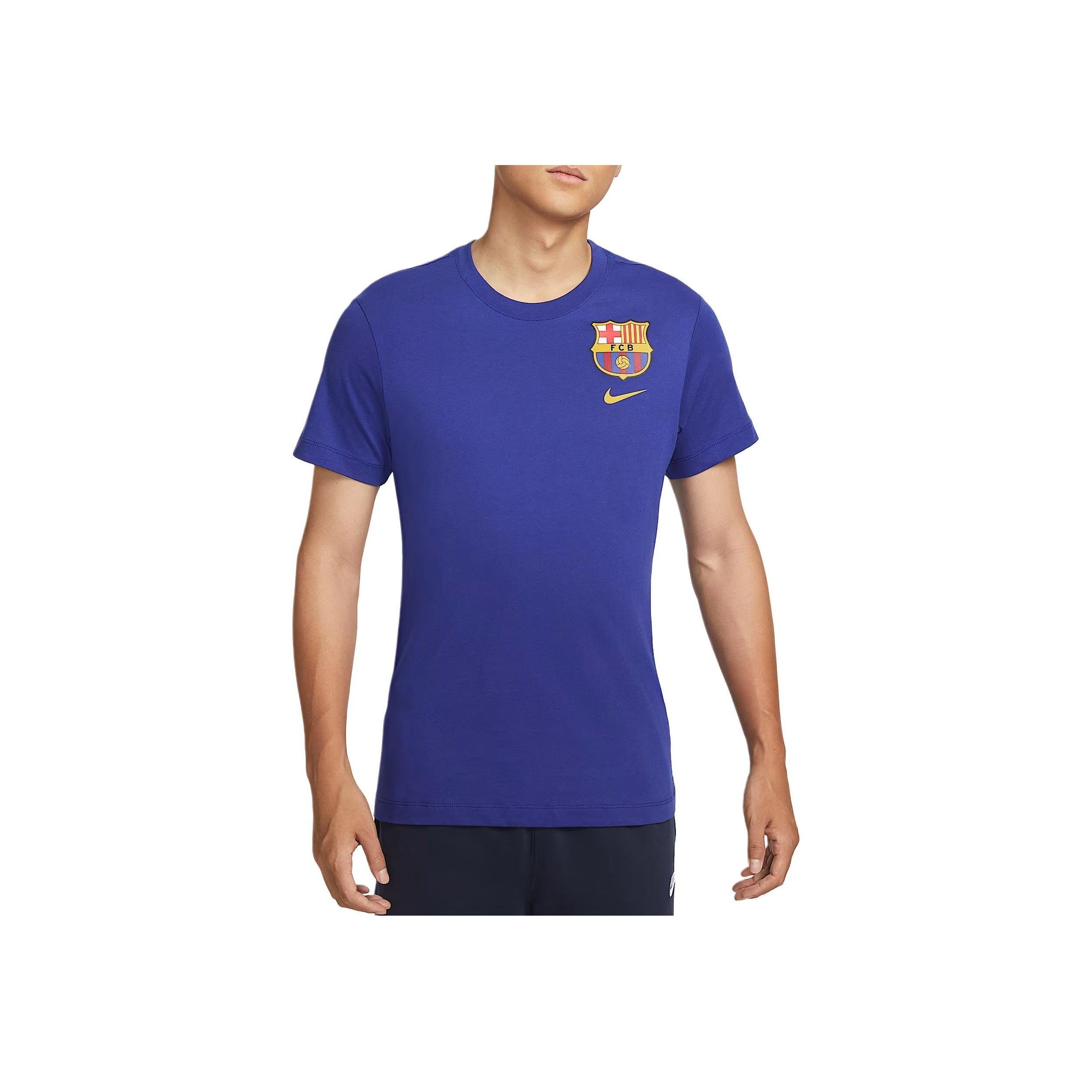 Nike Men s FC Barcelona Crest Short-Sleeve T-Shirt  Blue  (HQ8401-455) M
