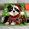 Festive Christmas Dog and Snowflakes Pattern Blanket Flannel Material Soft Warm for All Seasons. Home Outdoor Camping Picnics RV
