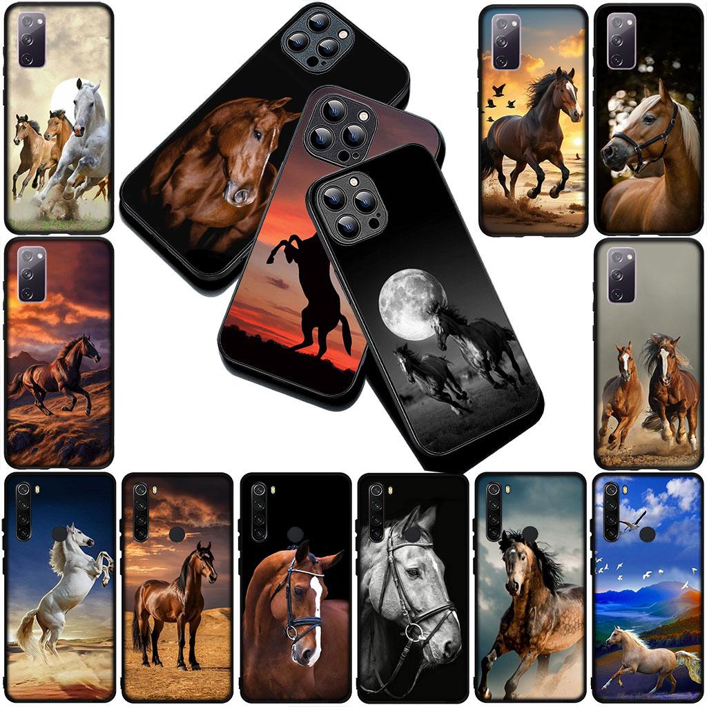 Phone Cover for Samsung Galaxy S25 S24 S23 FE Ultra Plus S7 Edge S25+ S23+ A56 5G Casing Soft Case Running Wild Horse Wallpaper