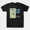 Men Black Print T-shirt Top Cat No-Cut Transfer Paper Print Cotton Tshirt