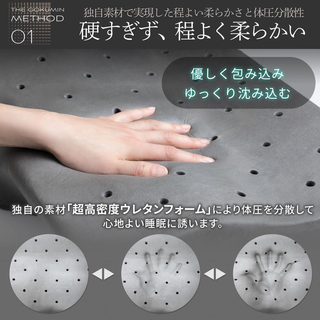 GOKUMIN Memory Foam Pillow [Gel and Memory Foam Hybrid Pillow] Height Adjustable, Neck Pain Relief, Suitable for Side and Back Sleepers, Soft,