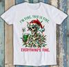 Christmas Skeleton Halloween Everyching Fine Fun Gift T-shirt Black T-shirt Comfortable and Sof