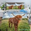 Zestaw poszewki na kołdrę Highland Scottish Cows Zwierzę Gospodarskie King Queen Pokrowiec na Kołdrę Dzikie Zwierzęta Zestaw Pościeli 2/3 szt. Poliestrowa Poszwa na Kołdrę