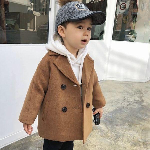 High Quality Lattice Children Coat Wool Coat For Boys Fashion Autumn Winter Jacket Boy Windbreaker Kids Winter Overcoat