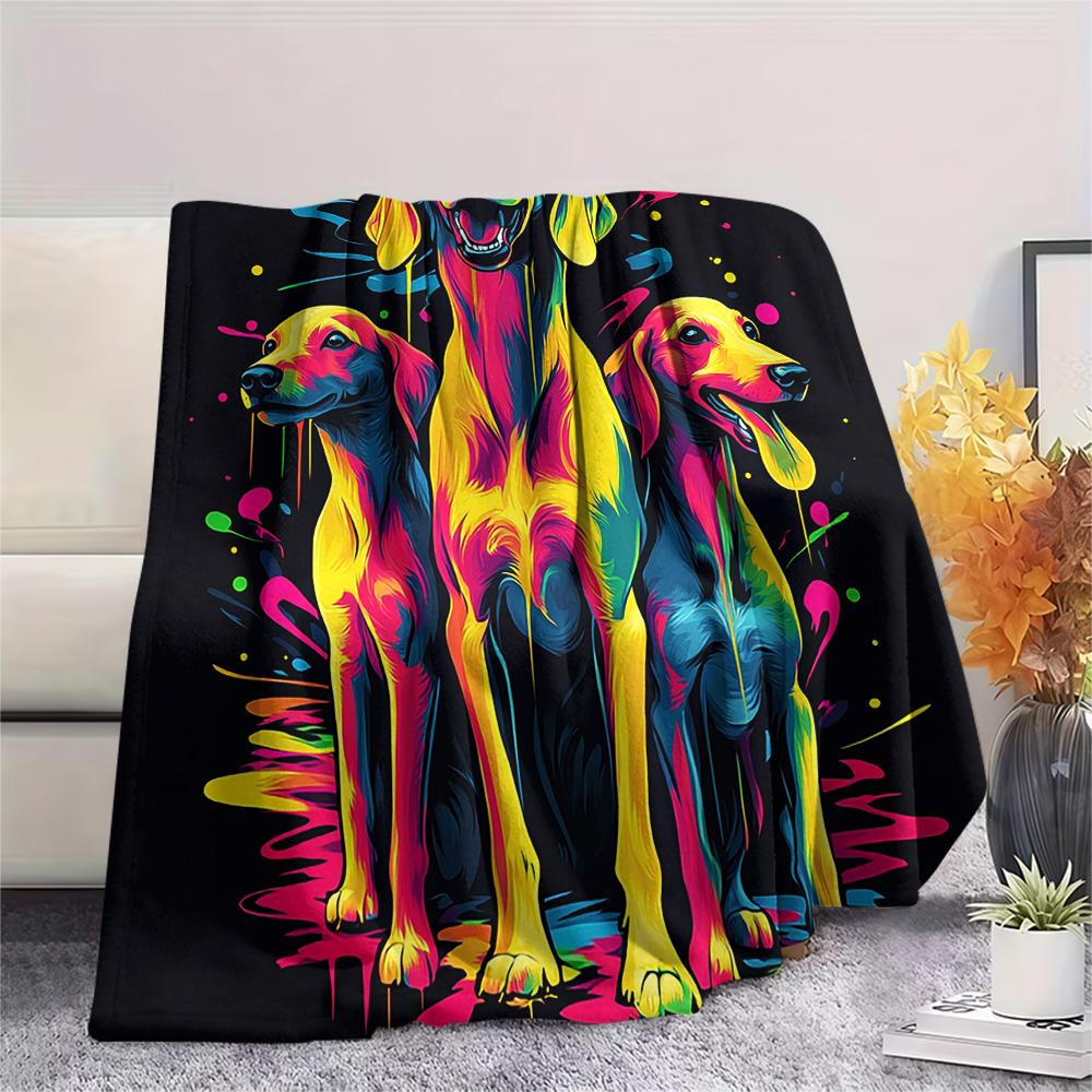 Flaneldecke mit Hundemuster, Hohe Qualität, Bequem für alle Jahreszeiten, Heimdekoration, Wärme und Komfort, Perfekt für Weihnachtsgeschenke