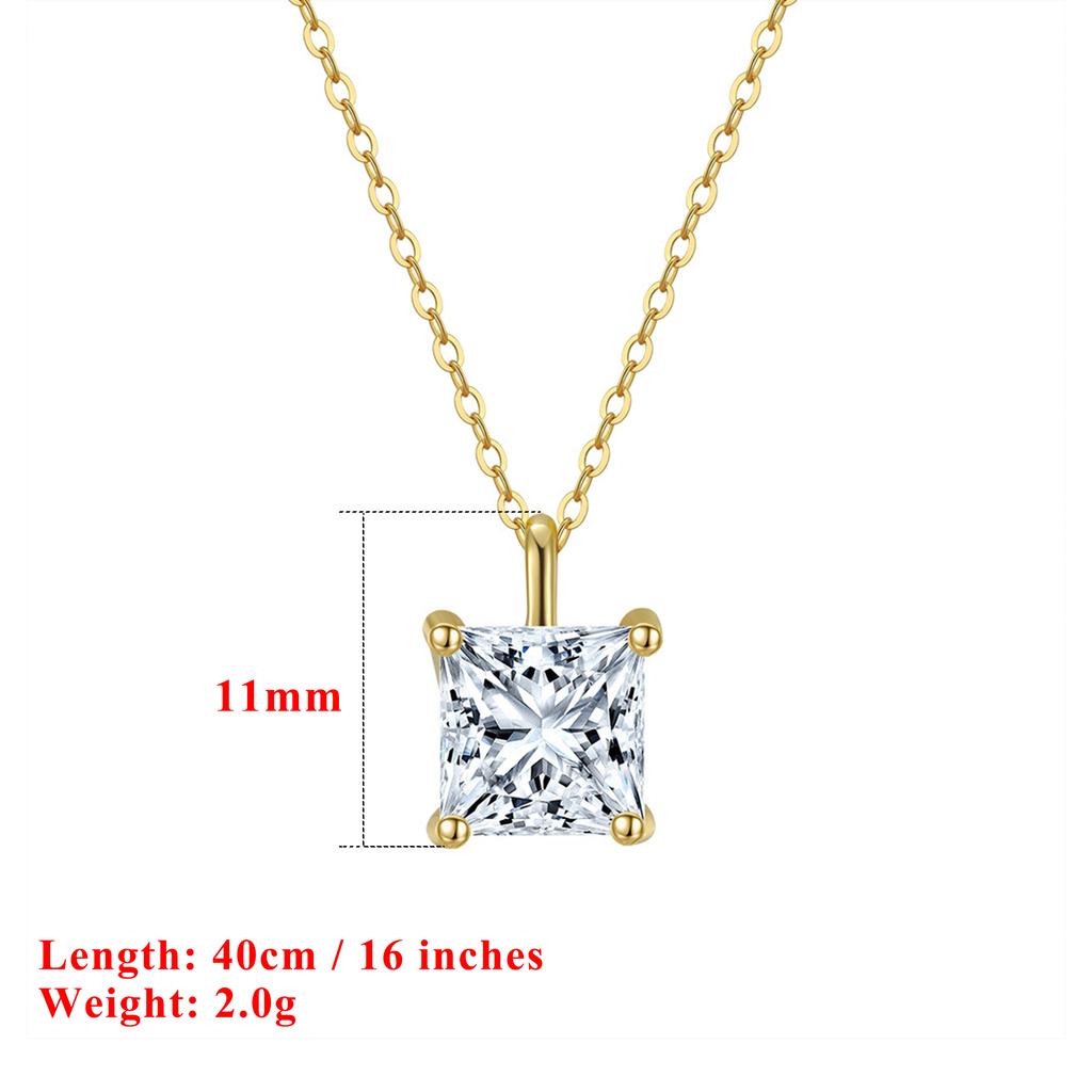 EFFIE QUEEN Chic 925 Sterling Silver Pendant Necklace Feature Water Drop, Round, Oval and Square Zirconia Perfect Crafted APN10