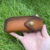 Funda de cuero vacuno repujado para cuchillo plegable, funda de cuero dividido, estuche, fundas para cuchillo de camping, hebilla para cinturón