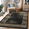 Greek Key Area Rug Luxury Soft Living Room Rug Gold Bordered Non-Slip Carpet Black Gold Bedroom Rug Kitchen Mat Chic Hall Rug