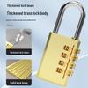 Solid Copper Waterproof Mini Combination Padlock for Suitcases, Dorms, Lockers, and Gyms