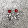 Silver Needle Ankara Red Premium Textured Burgundy Autumn and Winter New Chinese Gourd Earrings Women