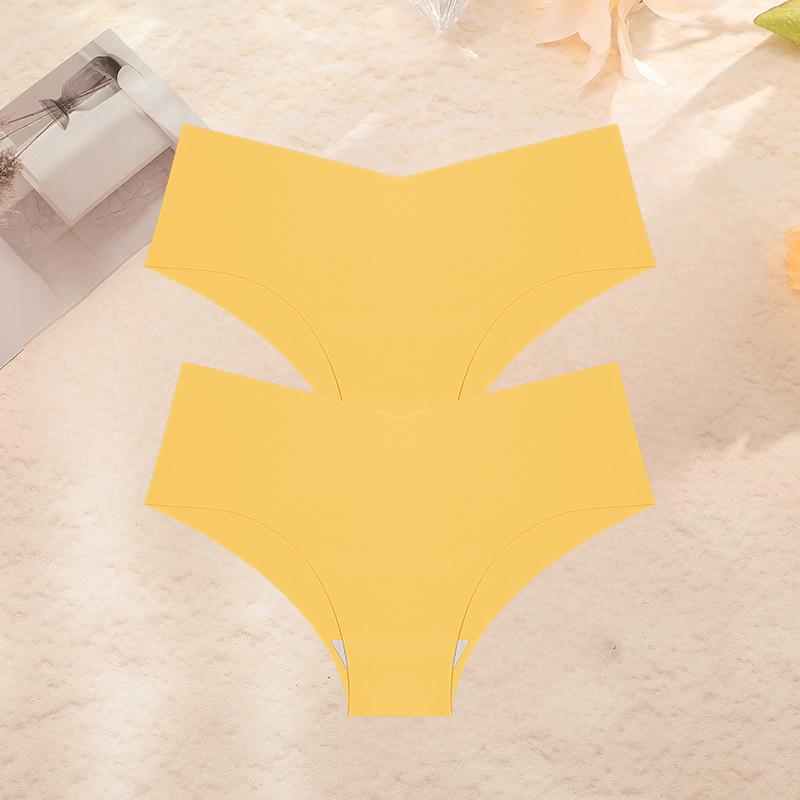 2Pcs/Set Plus Size Underwear Women's Panties Ice Silk Ladies Seamless Underpants Girls Briefs Breathable Sexy Lingerie Female