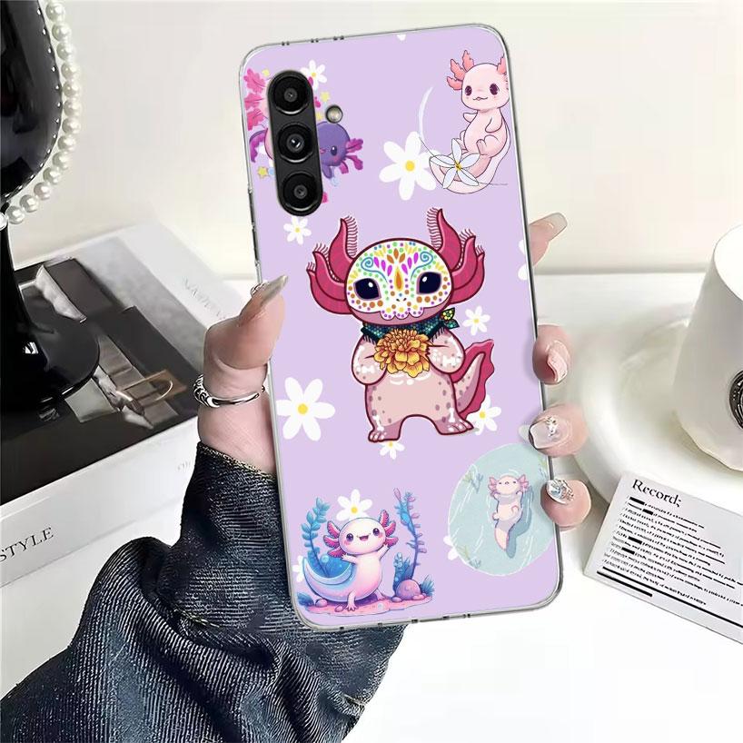 Cute Axolotl Kawaii Phone Case For Samsung Galaxy A13 A14 A15 A16 A17 A53 A54 A55 A56 A57 A33 A34 A35 A36 A37 A23 A24 A25 A26 Ga