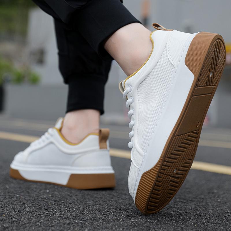 New Luxury Men's Sneakers Tall Thick Bottom Youth Casual Shoes Comfortable Durable Breathable Student Sports Shoes White Green