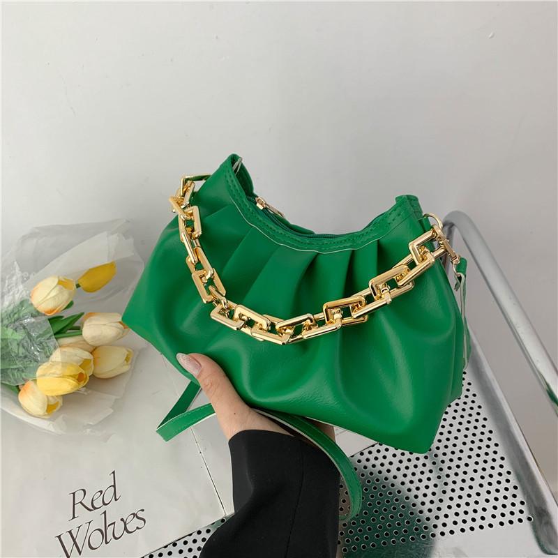 Fashion Trend Gold Chain Shoulder Crossbody Portable Dumpling Bag Versatile Women's Bag