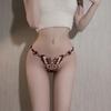 Women G-string Triangle Metal Ring Sexy Butterflies Embroidery Adjustable Lady Thong Inner Wear Clothes