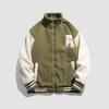 Lamb Fleece Baseball Jacket Men's New Autumn and Winter Warm Trendy Letter Embroidery Loose Casual Stand Collar Cotton Jacket