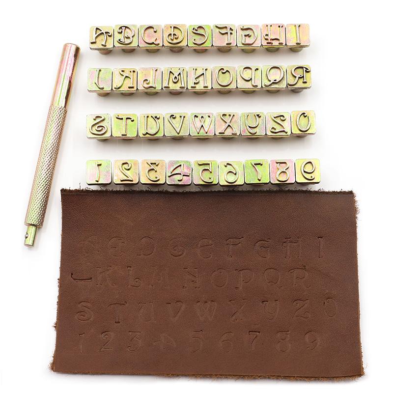 1set Leather Alphabet & Number Punching Set, Leather Printing Stamping Tool, Manual Leather Carving Tool, Leathercraft Punch Set