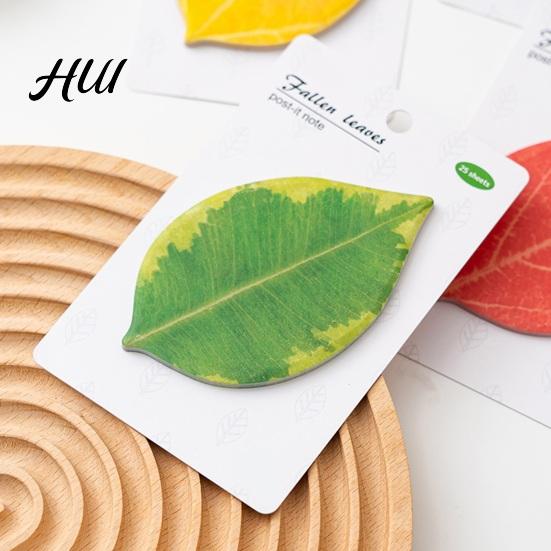 Creative Memo Pads Leaf-Shaped Sticky Notepads Removable Paper Sticker Durable Anti-Forgetting Reminder Note for Home Wall Photo DIY Decoration