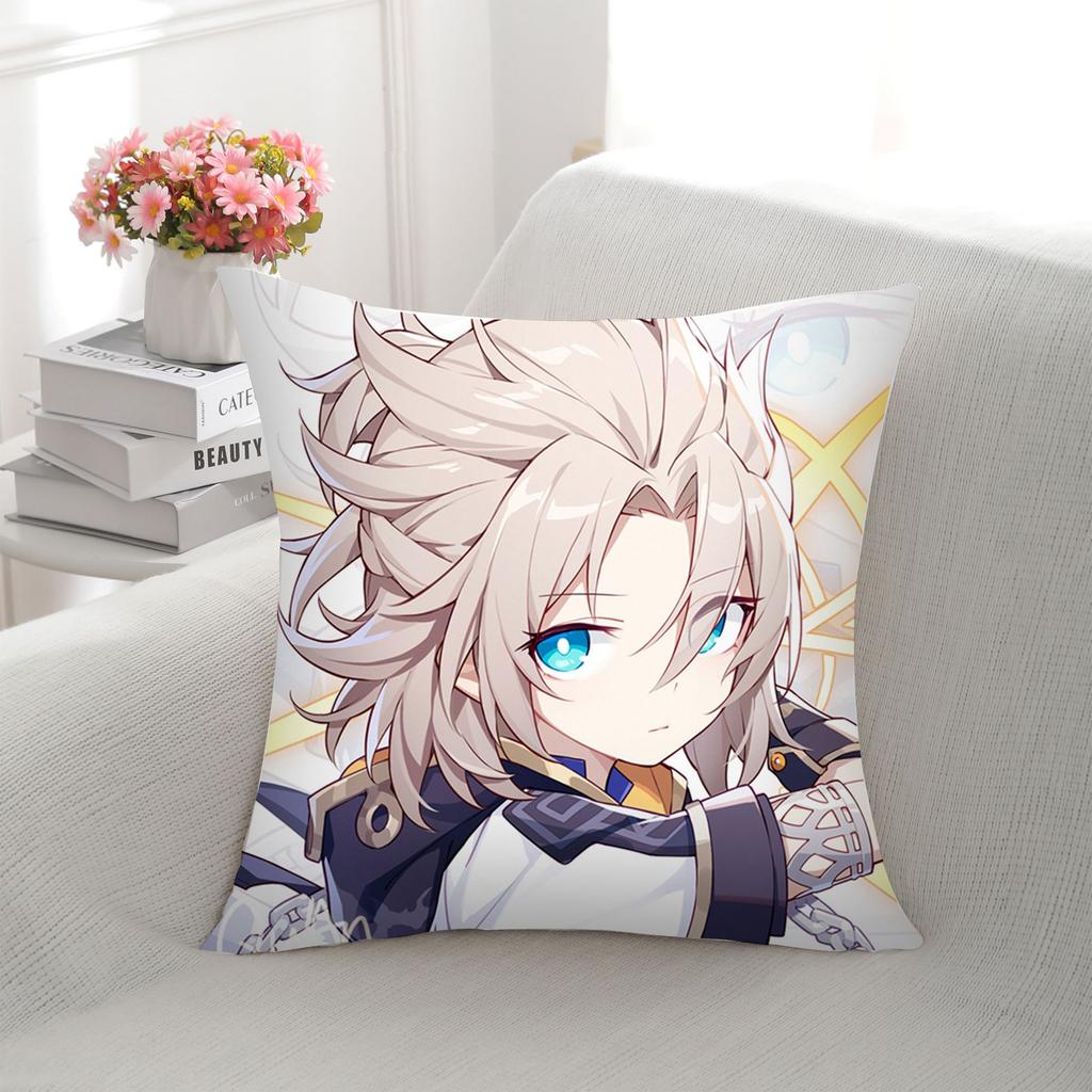 Simple Genshin Impact Printed Plush Pillow Home Cartoon Animation Two-dimensional Backrest Sofa Bedroom Home