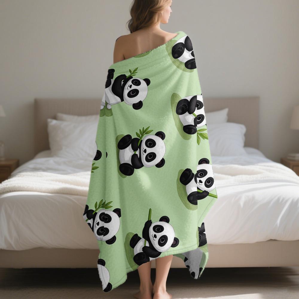 Pandas In Bamboo Forest Blanket, Cozy Throw for Family Movie Nights Office Bedroom, Perfect for Weekend Trips Outdoors
