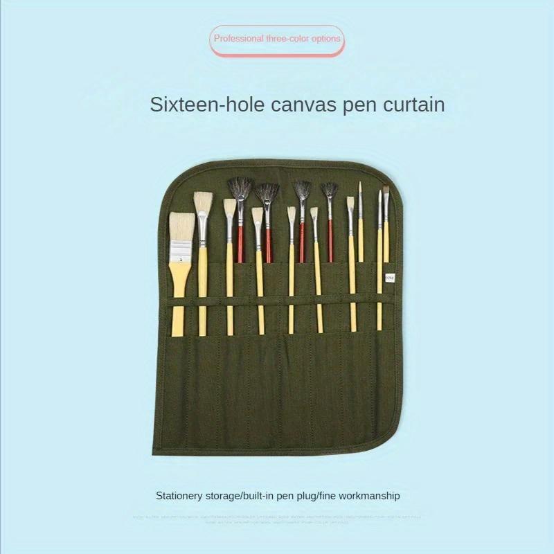 Student Brush Bag Watercolor Draw Pouch for Artist Oil Paint Pen Holder Canvas Pen Cases Brush Curtain