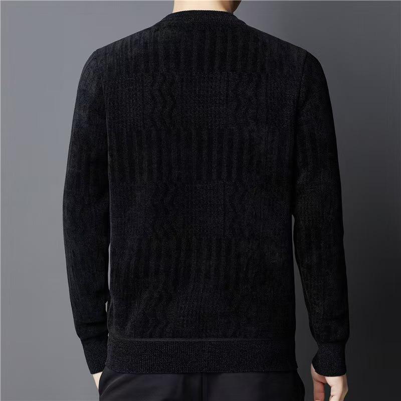 Men's Chenille Sweater - Thick, Warm, Round Neck, Autumn/Winter Knit