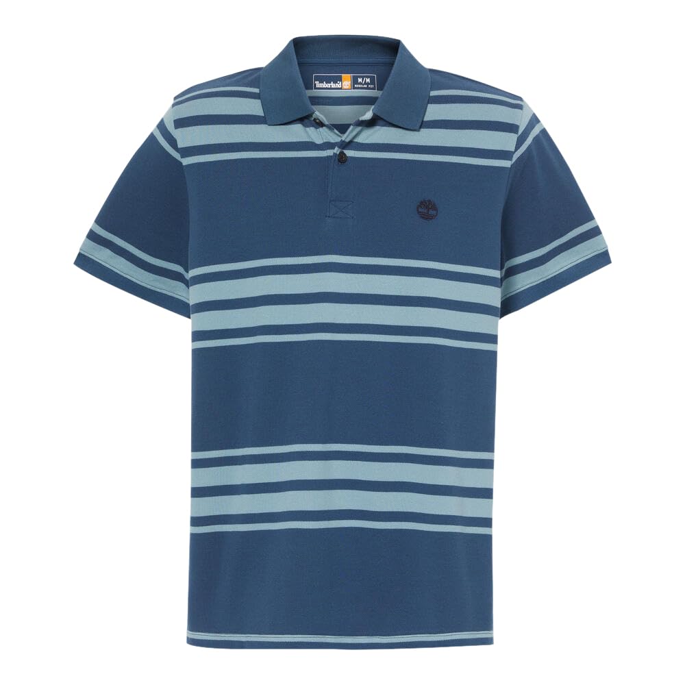 

Timberland Men s Short Sleeve Striped Polo Shirt, Dark Denim, Size S (TB0A6B3VG661)